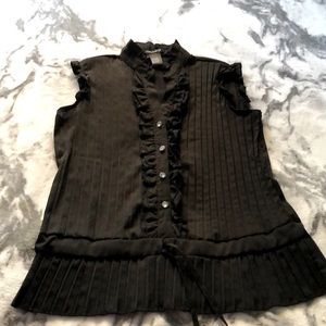 Pleats & Ruffles with Rhinestones Cocktail blouse